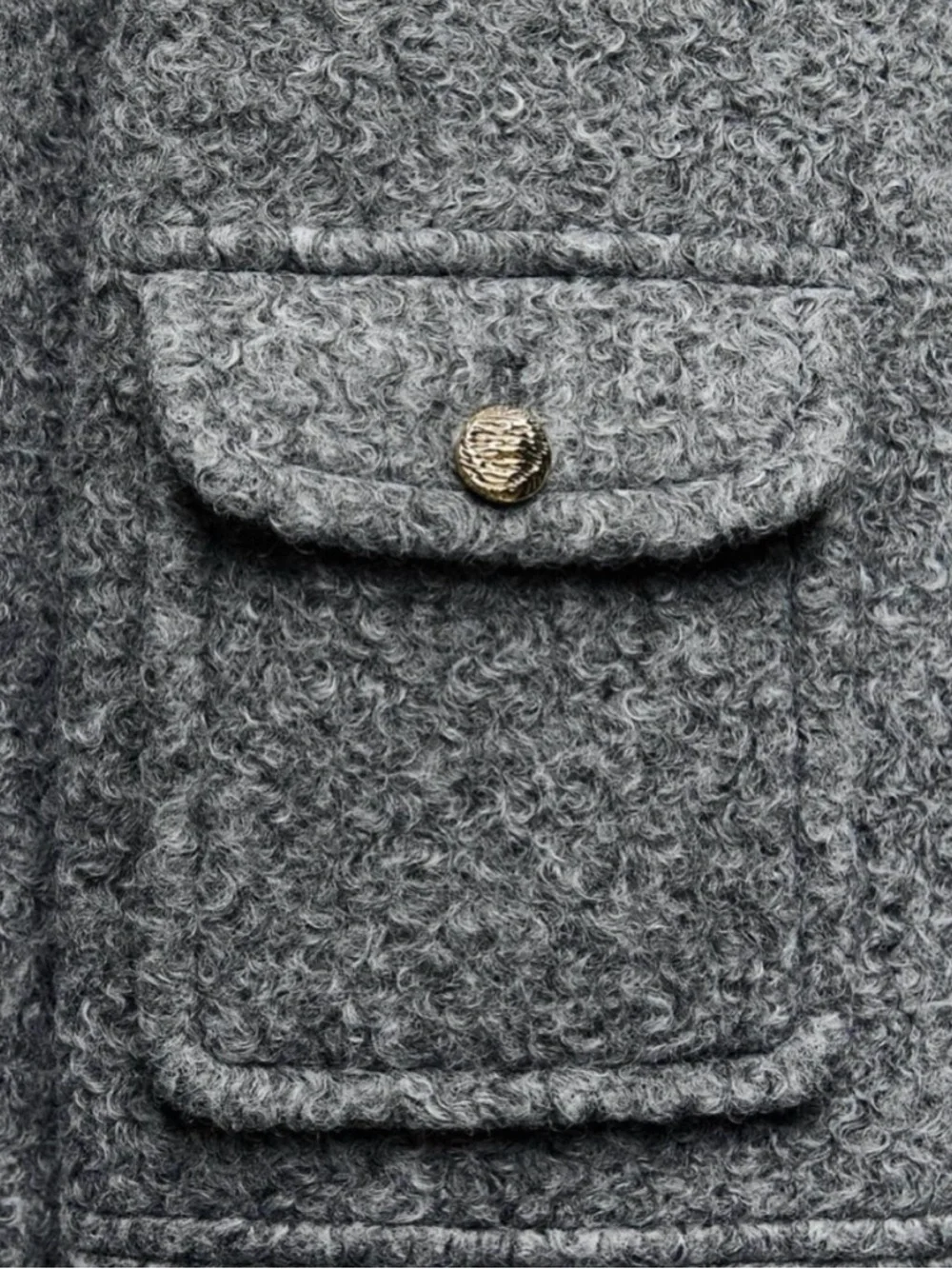 ZARA BLOGGER FAVORITE SHORT BOUCLÉ JACKET SIZE L - Picture 9 of 13